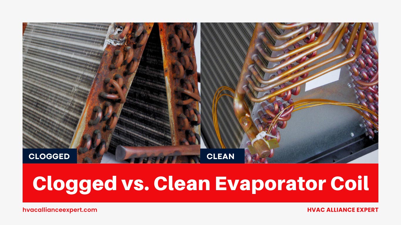 Clogged vs. Clean Evaporator Coil